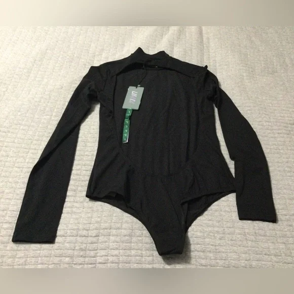 Kirin Peggy Gou Jersey Open Back Long Sleeve Bodysuit Black - Picture 6 of 12